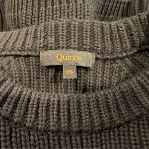 NWOT Quince Black Knit Fisherman Sweater - XS